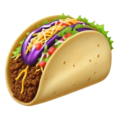 A taco eating a eggplant  sticker