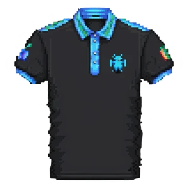 custom polo shirt with artificial intelligence design in pixel art style sticker