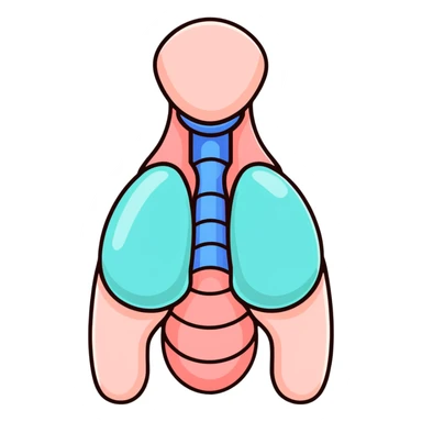 human thyroid gland in cartoonish and eye-catching sticker style sticker