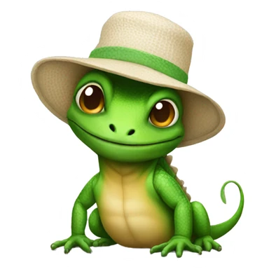 lizard wearing a baby hat sticker