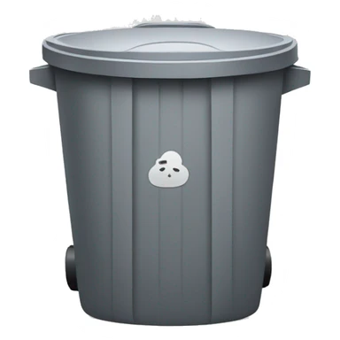 trash bin with plastic sticker