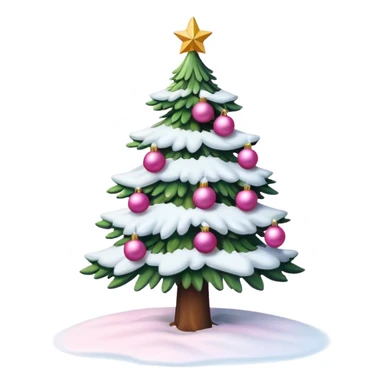 Christmas tree snow pink sticker