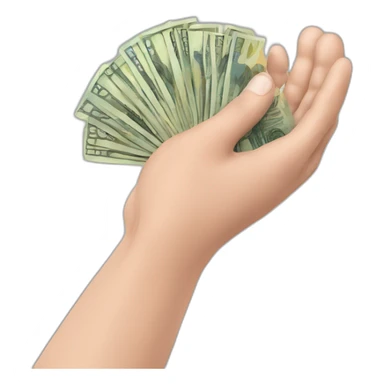 hand hold euros coins sticker