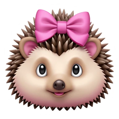 hedgehog with a pink bow sticker