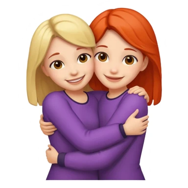 Two girls cuddling  sticker