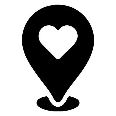 pink location pin with a heart solid filled icon sticker