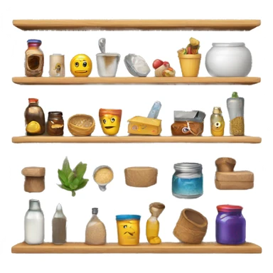 shelf with items on it sticker