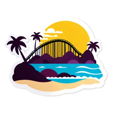 Roller coaster in paradise  sticker