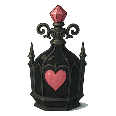 gothic perfume bottle, black and pink colors sticker