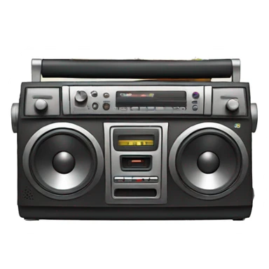 Boombox with a party hat sticker