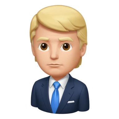 no... TAKE THE TRUMP CHARACTER SO THAT WE ARE LOOKING DOWN AT HIM FROM AN ISOMETRIC OVERHEAD ANGLE sticker
