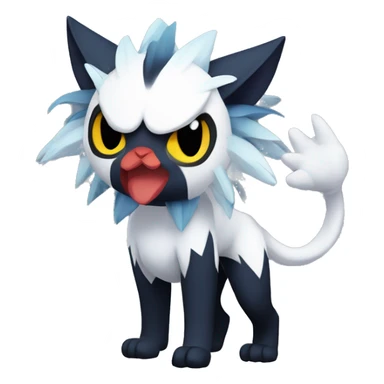 Edgy Cool Kawaii Litten-Absol-Pokémon Full Body sticker