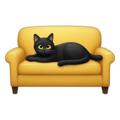 Un chat noir qui fait ses griffes sur un canapé sticker