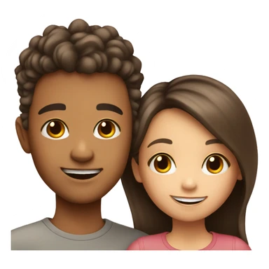 boy and girl smiling together selfie sticker