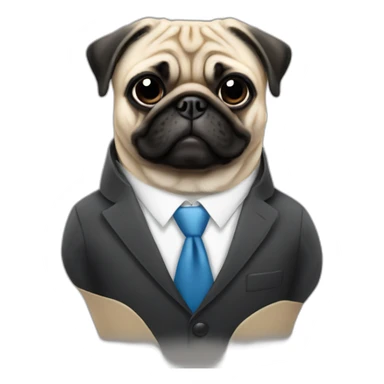 pug in a suit sticker