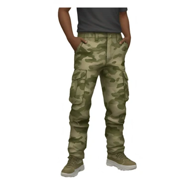 a pair of khaki camo cargo pants sticker