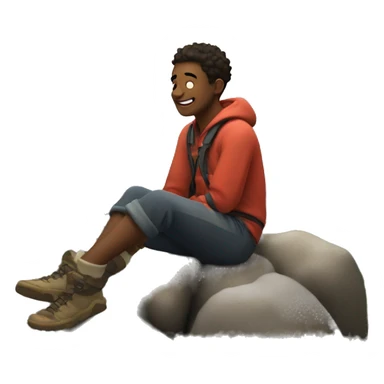 A 19 year boy relax in mountain  sticker