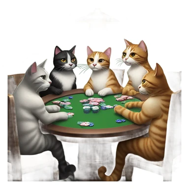 Cats playing poker smoking weed. Millions worth of chips sticker