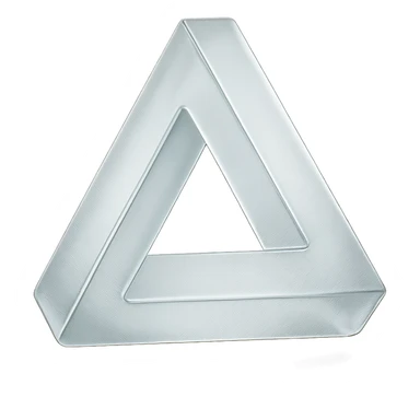 glass Penrose triangle, hyperrealistic, transparent, with light reflections sticker