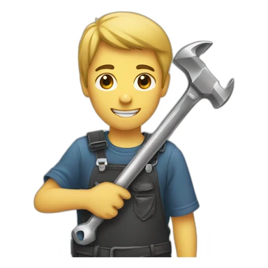 WA boy holding a wrench sticker