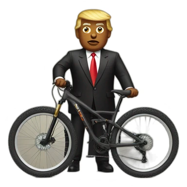 Black Donald Trump mountain bike sticker