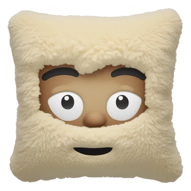 beige sherpa pillow sticker