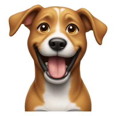 Dog smiling with a grill sticker