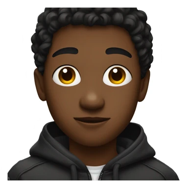 black teen memoji with dark wings on his h sticker