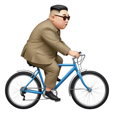 Kim Jong Un riding a bicycle from side view sticker