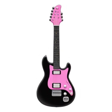 Black guitar with a thin coquette pink bow  sticker
