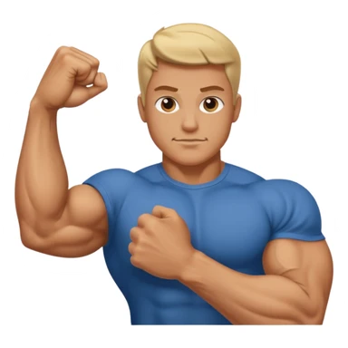flexing bicep with arm curled sticker