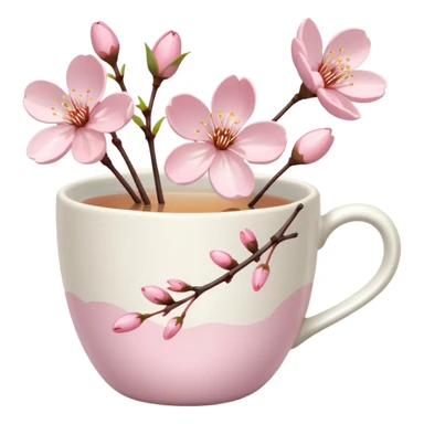 Cute Pastel pink Cherry Blossom  Tea sticker