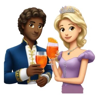 prince and princess drinking aperol sticker