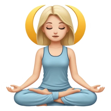 White girl  meditating sticker