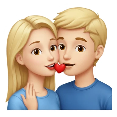 Girl and boy kissing each others lips  sticker