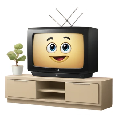 Lg tv on a beige tv stand sticker