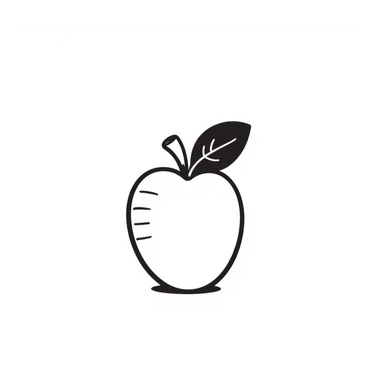 hand-drawn doodle of an apple with playful lines sticker
