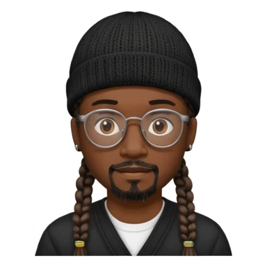 man with braids glasses beanie and goatee sticker