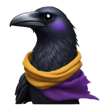 Realistic raven head with a rave claw scarf around the neck  sticker