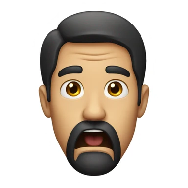 scared man with black beard jumping sticker