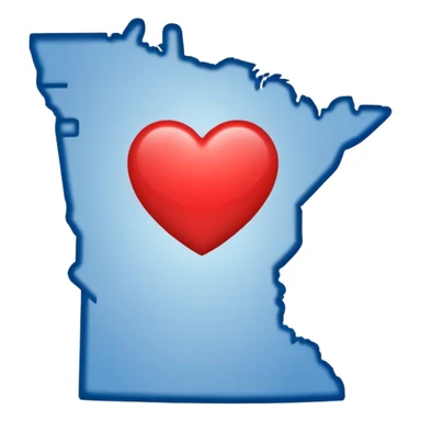 The state of minnesota with a heart inside of it sticker