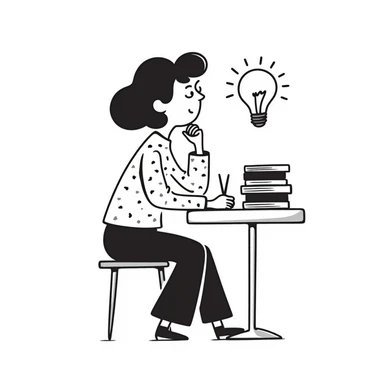 Woman creative thinking sticker