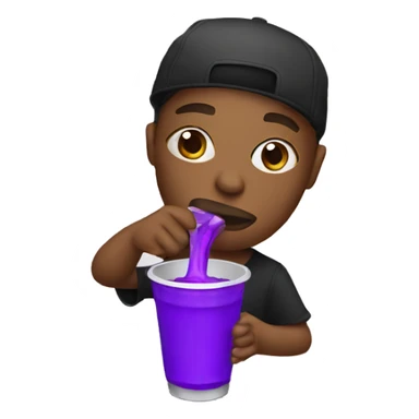 rapper drinking purple drink in a white cup sticker