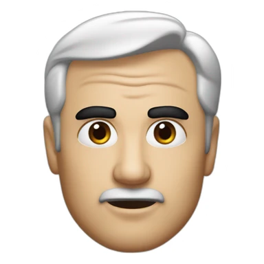 Martin scorsese face with black thick eyebrows but no moustache sticker