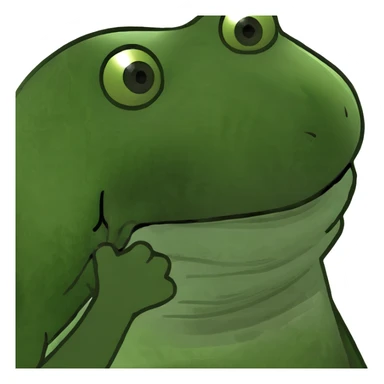 frog meme character sitting and smiling sticker