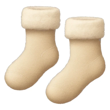 Beige fluffy socks sticker