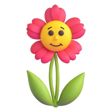 sad flower with a sad face sticker