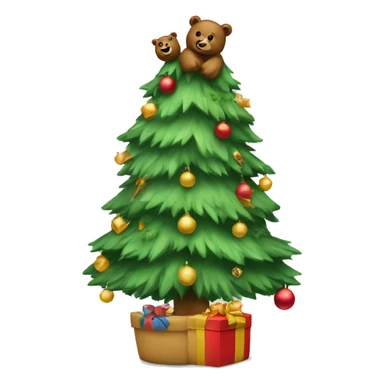 Christmas tree with bears sticker