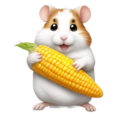 Hamster holding corn sticker