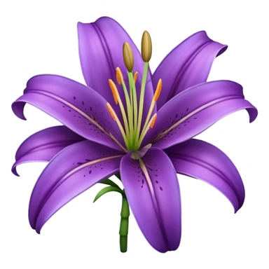 purple lily flower sticker